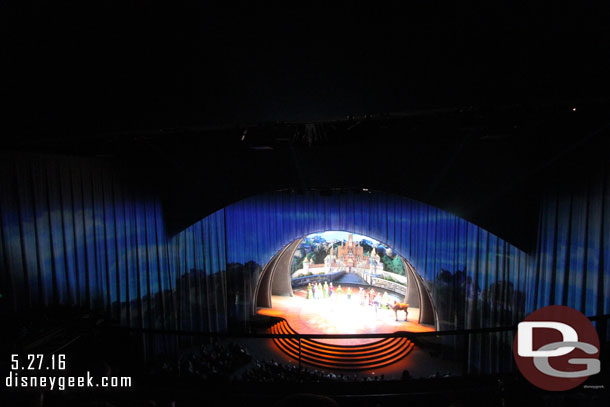 A wide picture of the stage and curtain.  This is at 10mm and I could not fit everything into the frame from my seat.