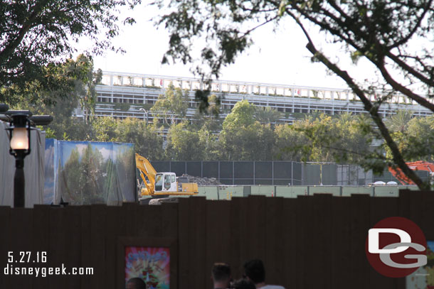 You can see the berm is gone and you can see clear through to the tramway fence.