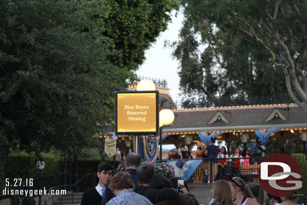 Noticed Blue Bayou Reserved Viewing for Paint the Night is in Town Square now (last time I paid attention it was up the street).