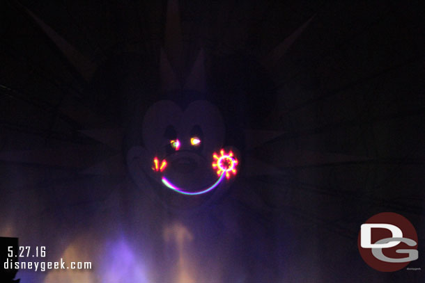 It was different with the lasers on Mickey..  this was during the parks medley for Small World.  It looked better in person..