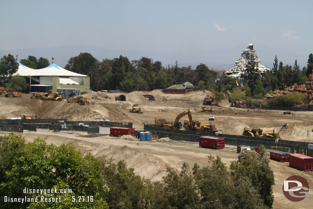 In the foreground looks like a hole is being dug on the left.  With the trees you really could not see.