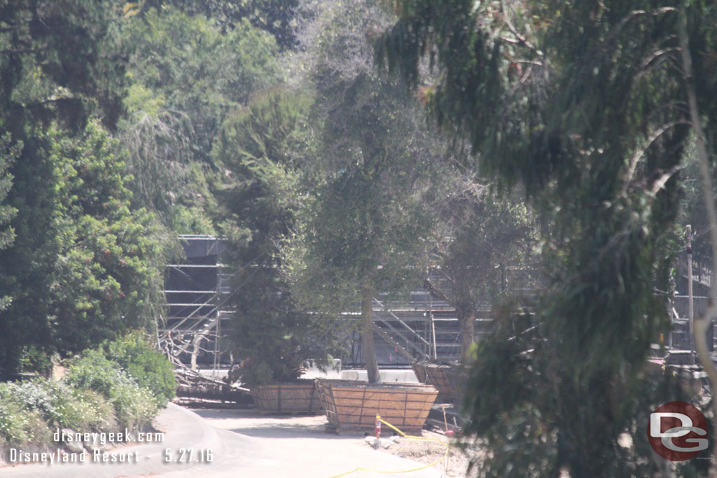 With the berm gone you can see up river to the coffer dam and trees that are positioned behind it.