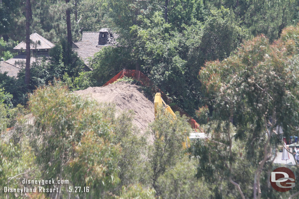 Going to the far right of the site now.. In the distance is the Hungry Bear. In the middle is where the berm ends now.  To the right equipment breaking up and removing concrete from the former backstage support buildings.