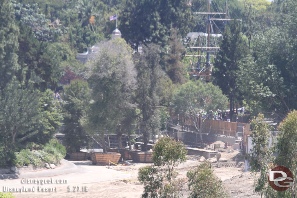 The canoe dock area and coffer dam.