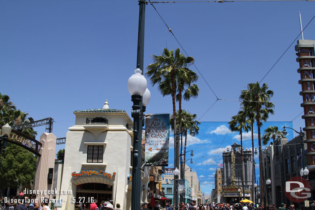 A couple banners up along Hollywood Blvd for the Alice preview.