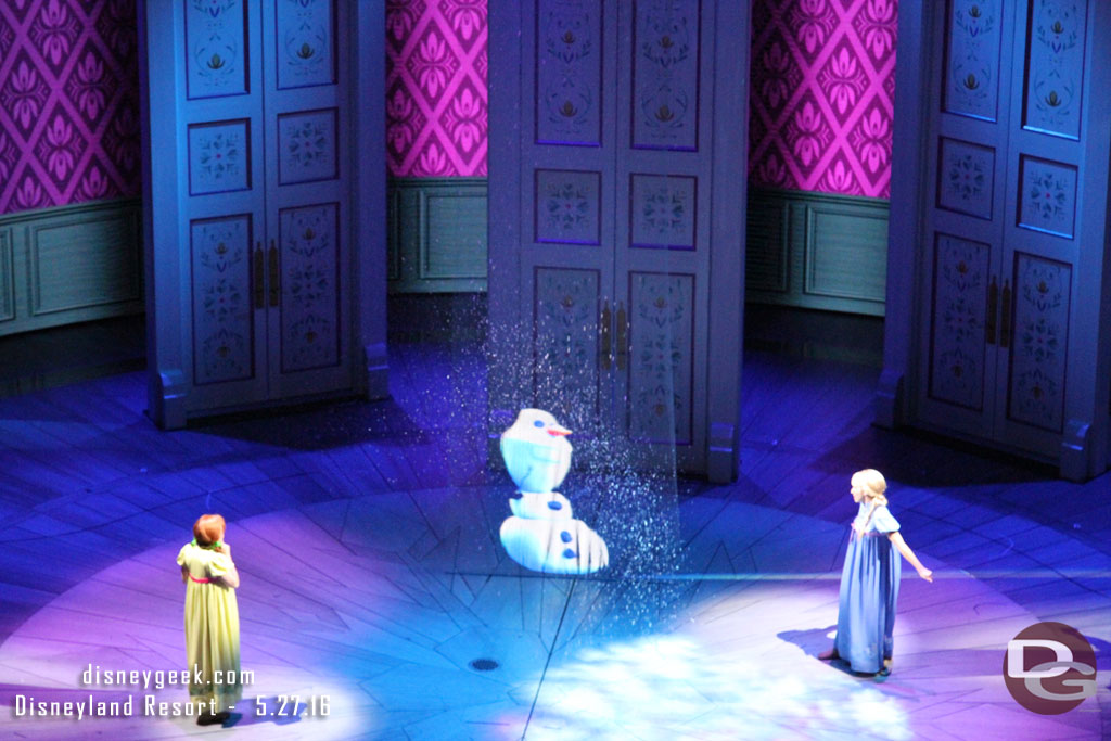 Anna, Elsa building Olaf as children.