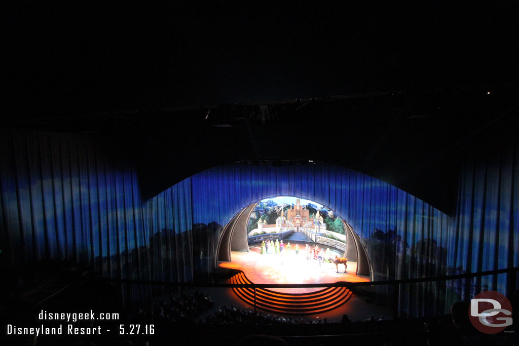 A wide picture of the stage and curtain.  This is at 10mm and I could not fit everything into the frame from my seat.