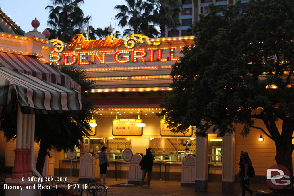 Even with the holiday weekend the Garden Grill was closed.