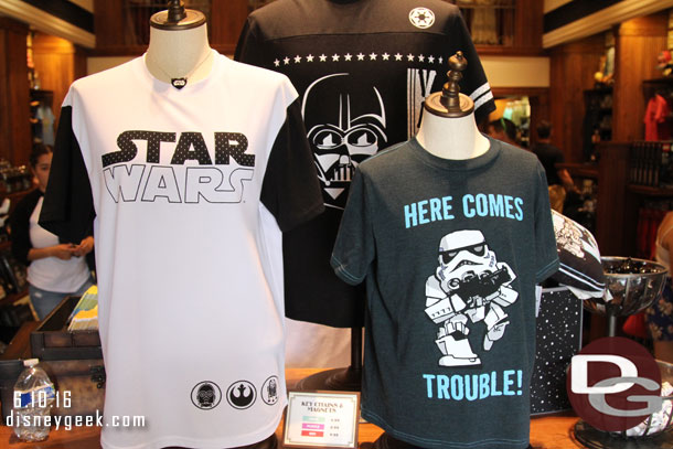 Walking through Elias and Co.  One room features several displays of Star Wars merchandise.  