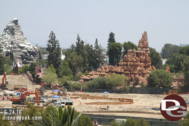 The channel/forms through the middle of the site look more or less the same from this angle and distance as last week.