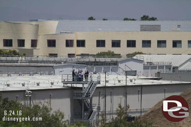 A team up on one of the fireworks platforms looking over the site.  I would like to see a picture from there to get a different perspective on the project.