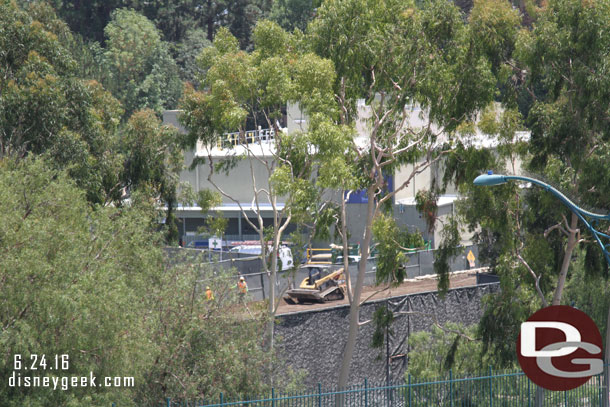 It looked like they were bringing dirt in to the area along the tramway and moving it around.