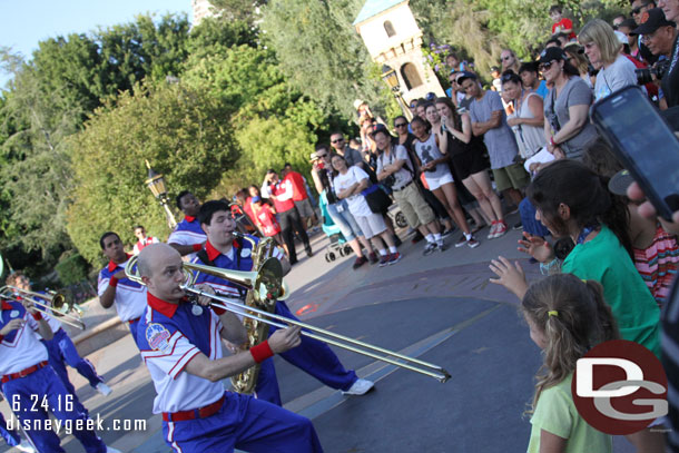 A group of kids were in front and have a great time dancing and singing with the band.