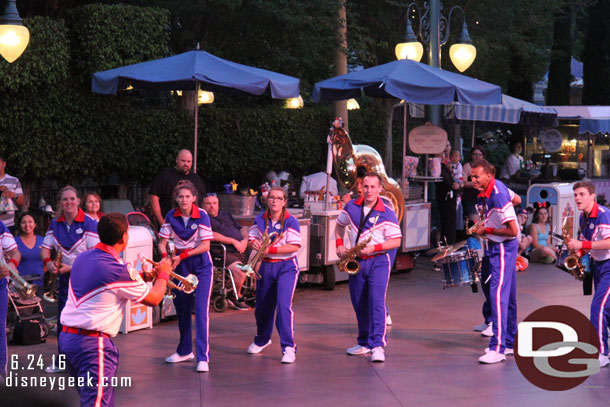 One final performance by the All-American College Band on the parade route.  The TA, Ricardo, was leading the band this evening.