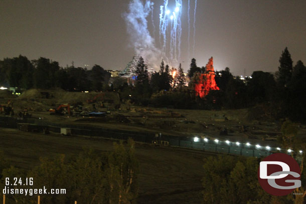 The Star Wars site lit up by Disneyland Forever as I closed on my evening.