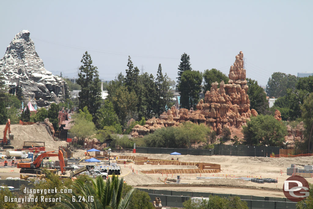 The channel/forms through the middle of the site look more or less the same from this angle and distance as last week.