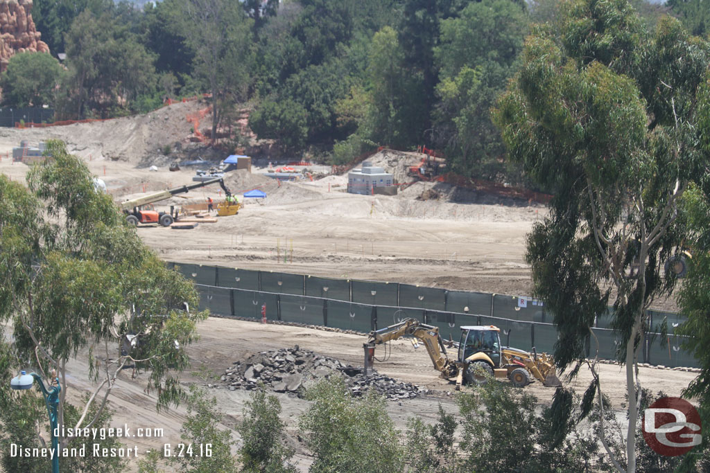 The the area nearest the structure they are breaking up and removing asphalt.  I could not tell where it came from.