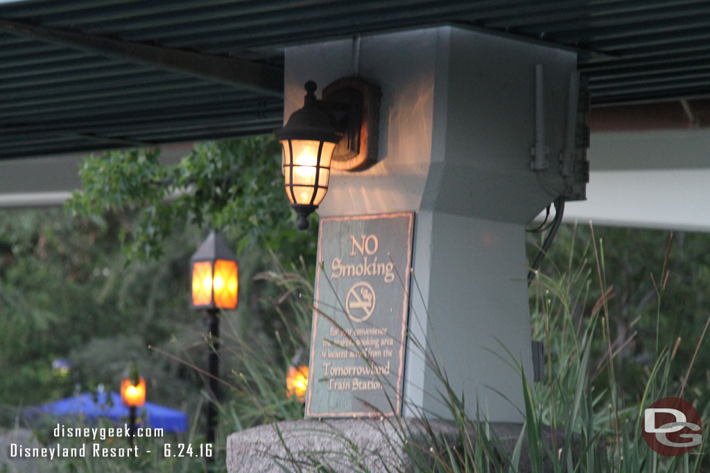 Smokers are directed to the Tomorrowland Train Station area.