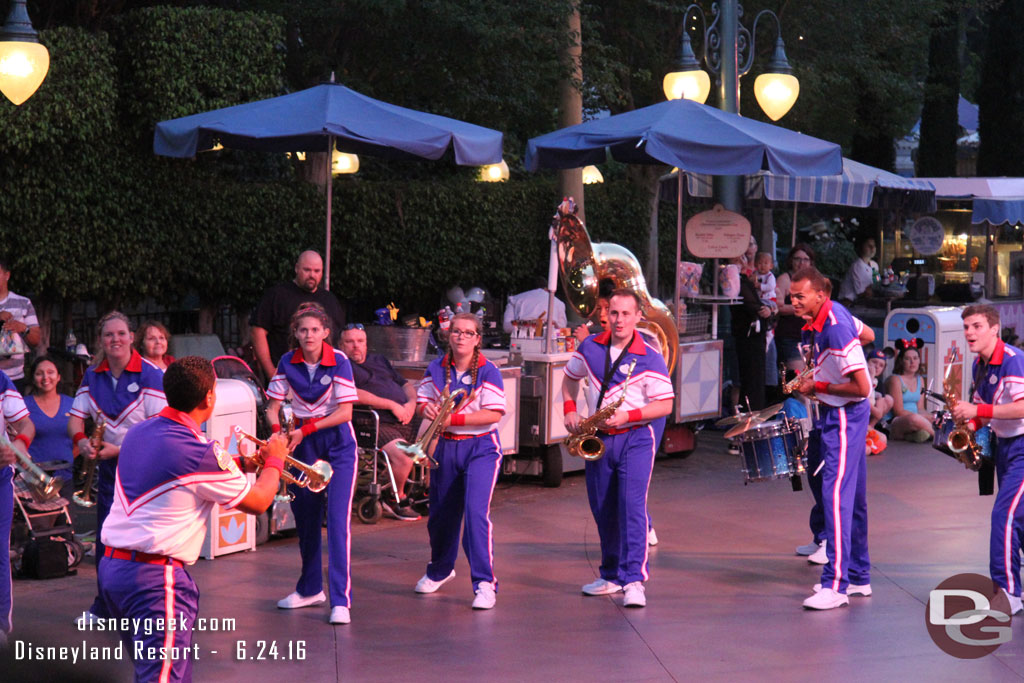 One final performance by the All-American College Band on the parade route.  The TA, Ricardo, was leading the band this evening.