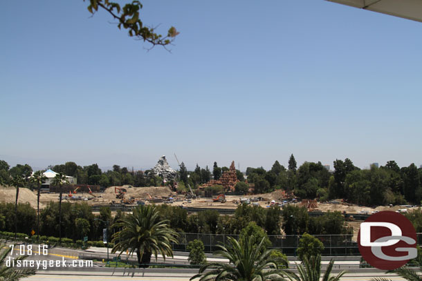 A wide view of the site.  Notice the new fence in the foreground going up along Disneyland Drive.