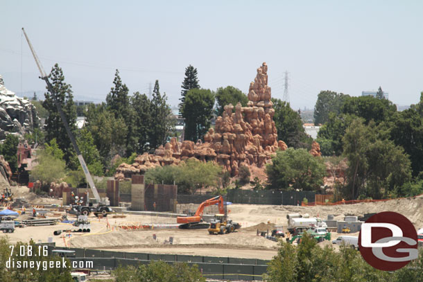 Another wall is taking shape along the former Big Thunder Trail.