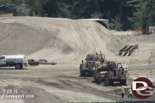 Today they were bringing dirt from near the mound over to the area closer to the structure.