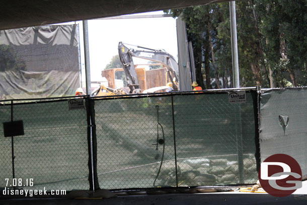 From the tram, they are installing a new fence right along the tram route.  The poles are installed so far.  Looks like this driveway will be closed off.