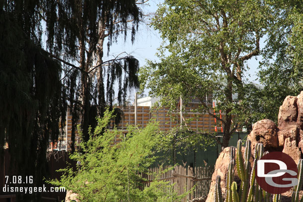 Making my way to the end of the Big Thunder Trail.  You can see the new wall taking shape through the trees.