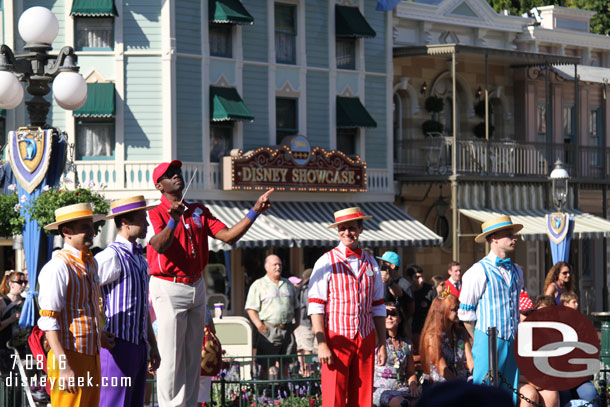 The Dapper Dans and Ron from the All-American College Band at the nightly Flag Retreat