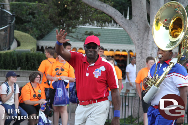 The All-American College Band arriving for their 7:15 set.