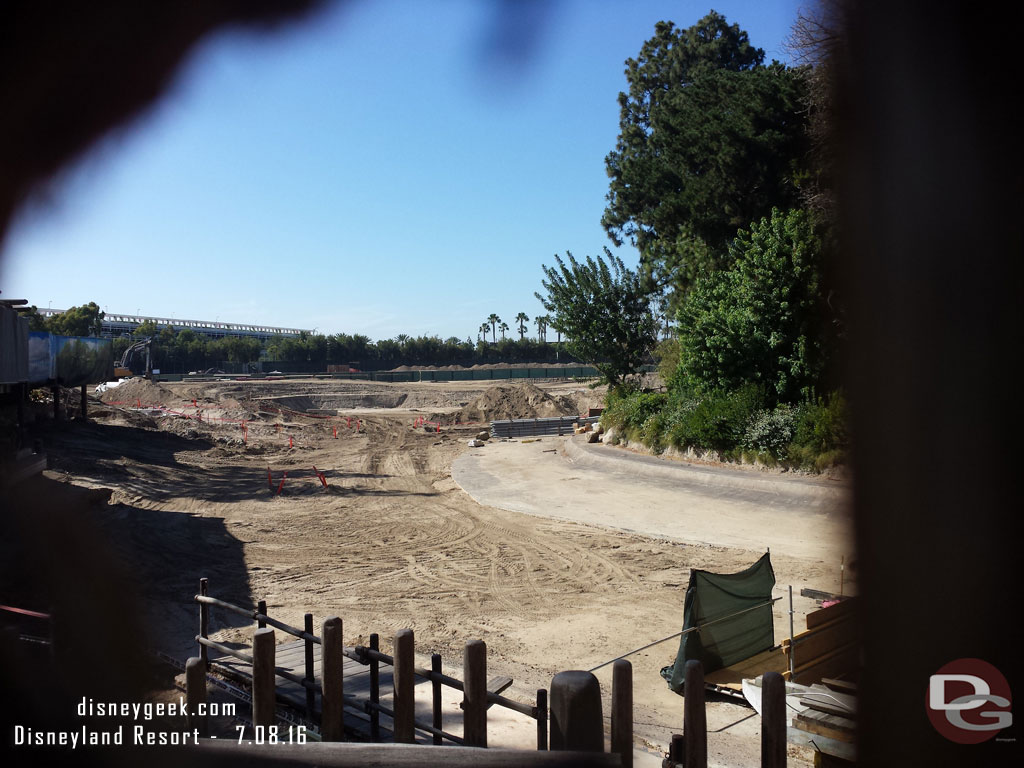 Looking through the fence by the Canoes.