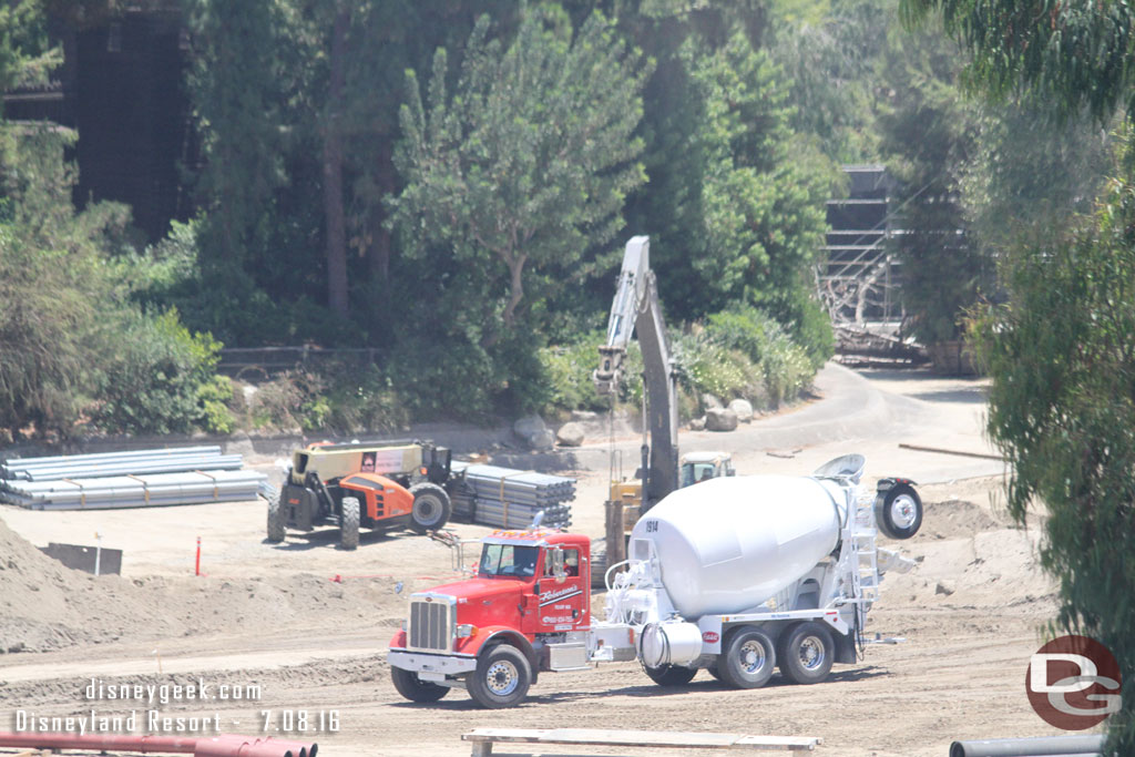 Concrete was being poured somewhere behind Critter Country.  A truck leaving the site.