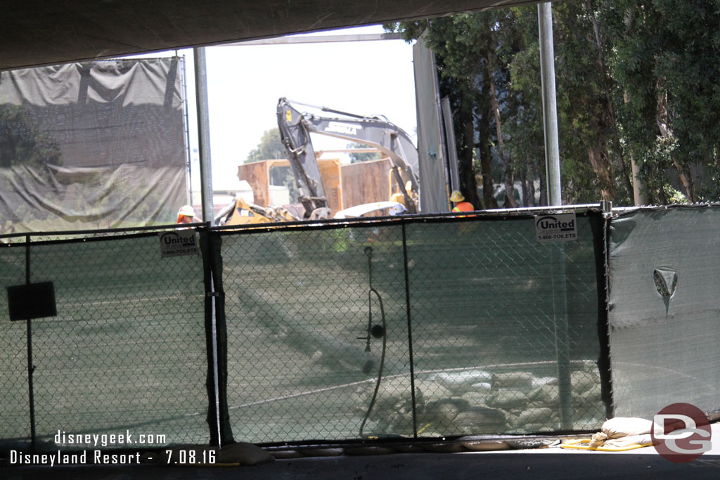 From the tram, they are installing a new fence right along the tram route.  The poles are installed so far.  Looks like this driveway will be closed off.