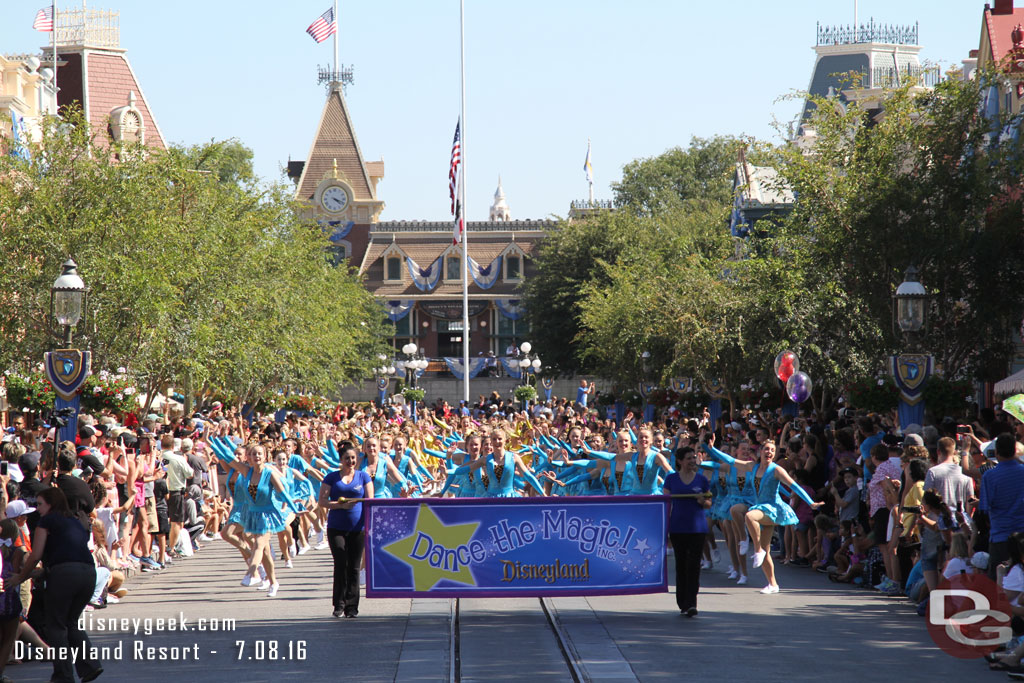 Dance the Magic was at the parks this weekend for their summer program.  Before Soundsational they filled the parade route with dancers.  This year their music was from the Jungle Book.