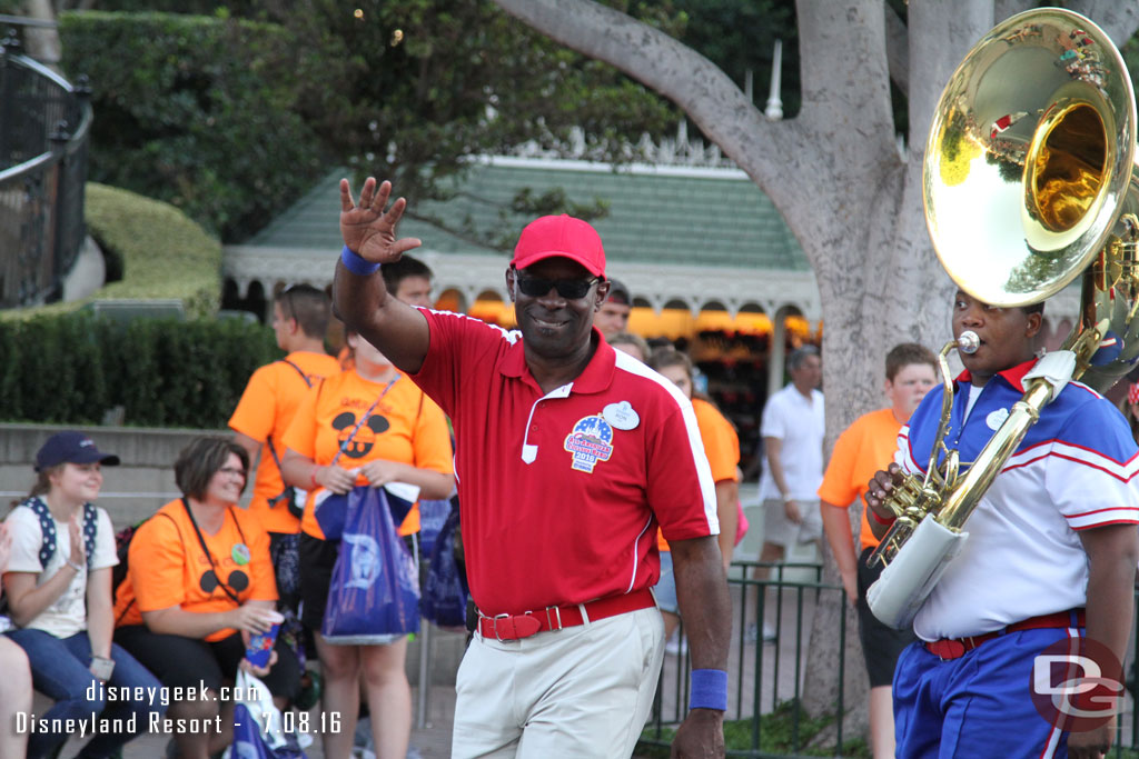 The All-American College Band arriving for their 7:15 set.