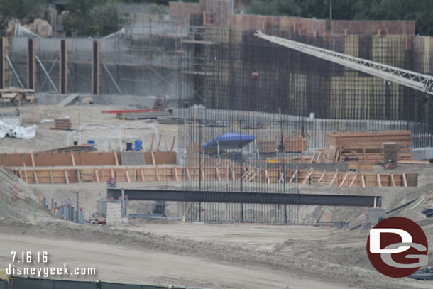 A closer look at the steel beam that has been installed in the middle of the site.