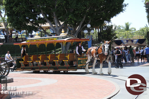 Main Street USA.  A street car being taken offline for a while.