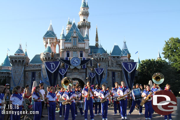 After dinner caught the All-American College Band in front of Sleeping Beauty Castle.