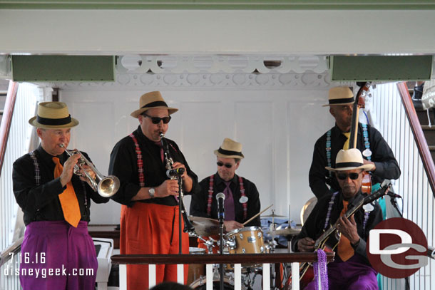 The Royal Street Bachelors performing on the Mark Twain this evening.