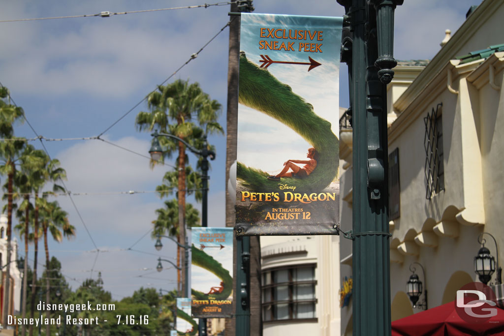 Petes Dragon banners along Hollywood Blvd.