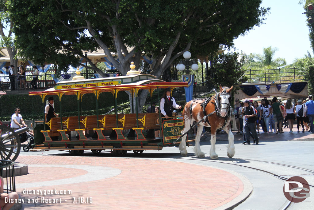 Main Street USA.  A street car being taken offline for a while.