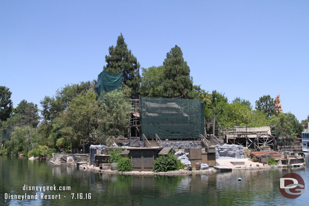 Work continues on the island with most of the rock work and structures being worked on.