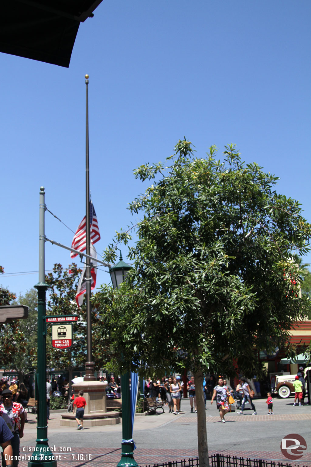 Flags were at half staff again in both parks.