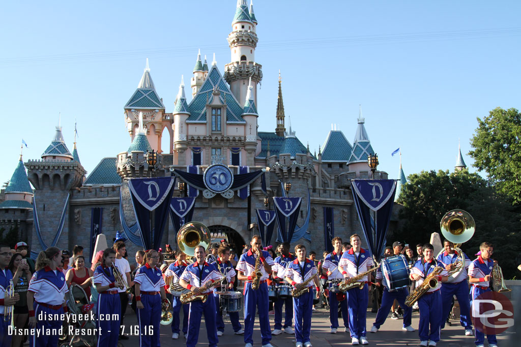 After dinner caught the All-American College Band in front of Sleeping Beauty Castle.