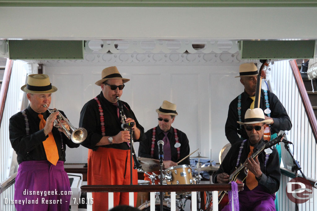 The Royal Street Bachelors performing on the Mark Twain this evening.