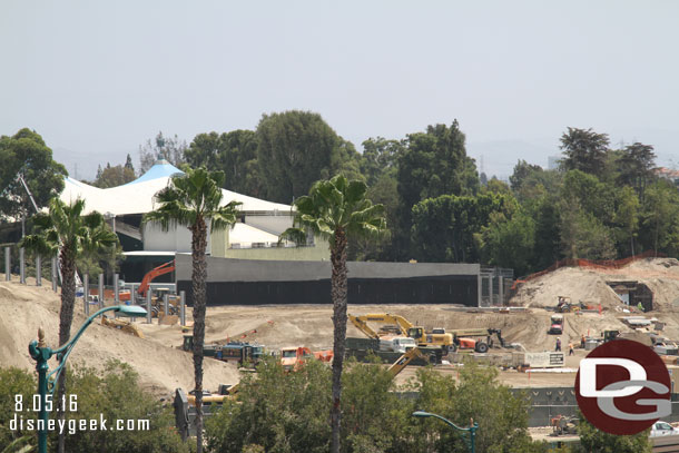 Not a lot of visible change on the far wall but a lot of activity on the site as usual today.