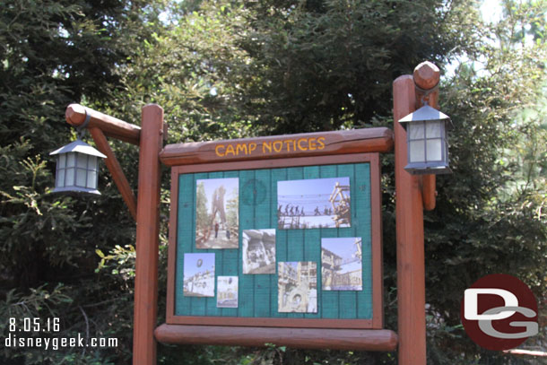 Camp Notices have re-appeared at the Redwood Creek Challenge Trail.