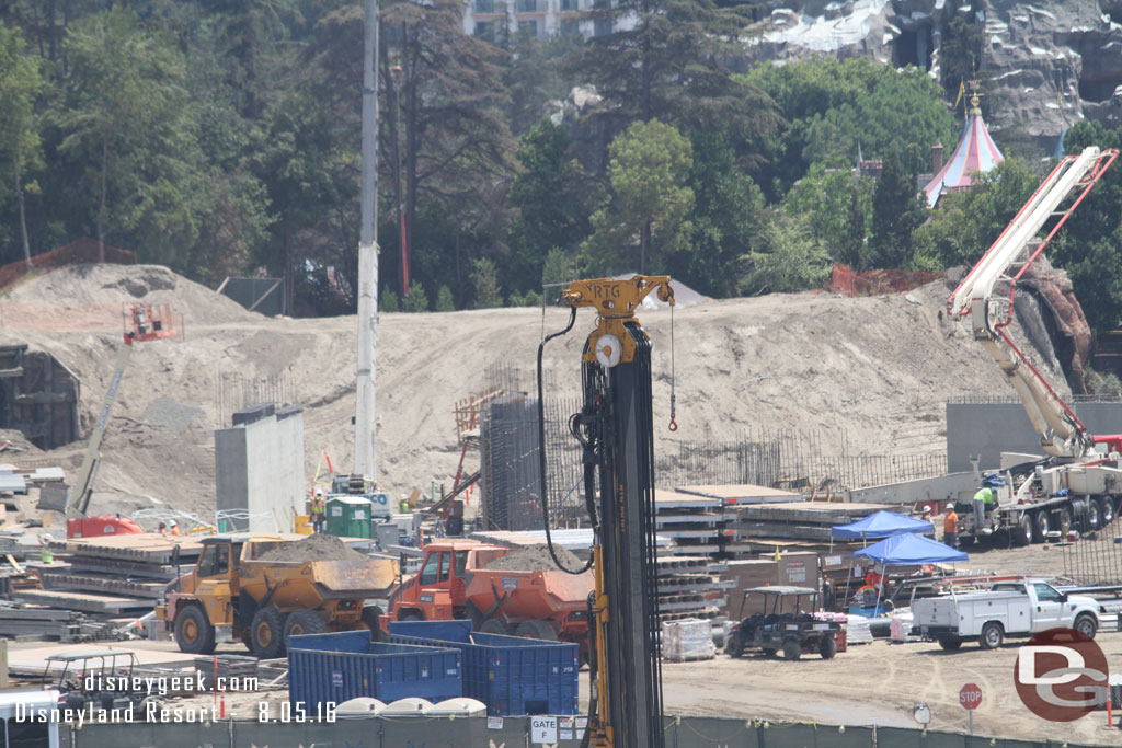 New concrete columns rising from the footers and more taking shape.