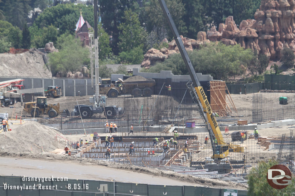 A lot of work in the center of the site.  Guessing this is for the backstage marina for Fantasmic.