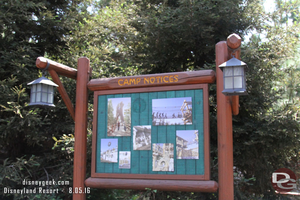 Camp Notices have re-appeared at the Redwood Creek Challenge Trail.